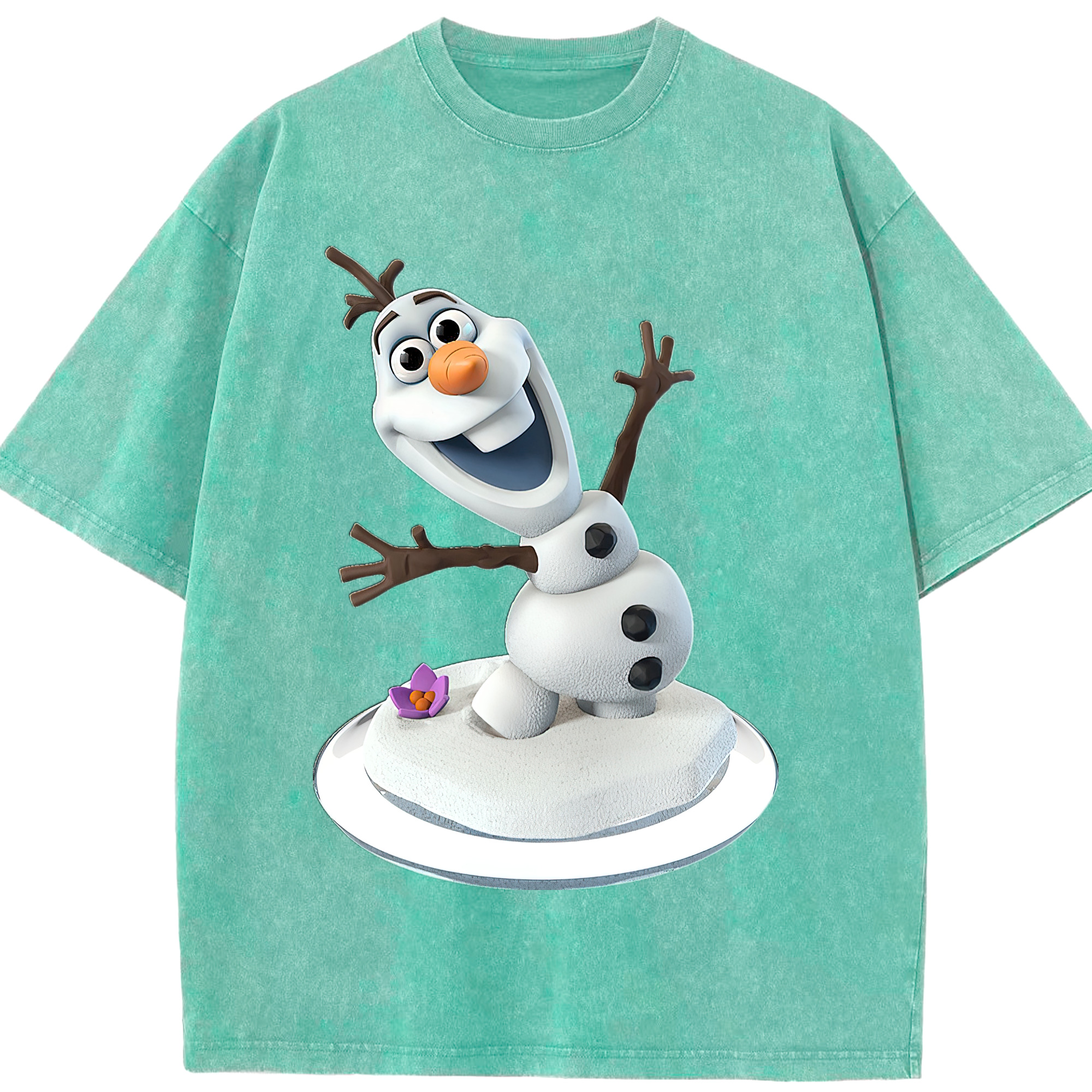 （画像用） アナと雪の女王 アンナ エルサ Frozen Anna Elsa 綿100% ヴィンテージ風 半袖Tシャツ（フロントプリント）